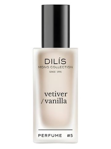 Dilís Parfum #5 vetiver/vanilla fragrance bottle
