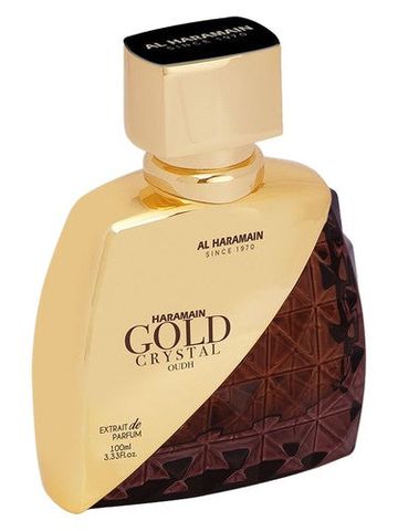 Al Haramain Perfumes Haramain Gold Crystal Oudh fragrance bottle