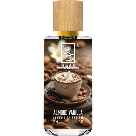 The Dua Brand Almond Vanilla fragrance bottle
