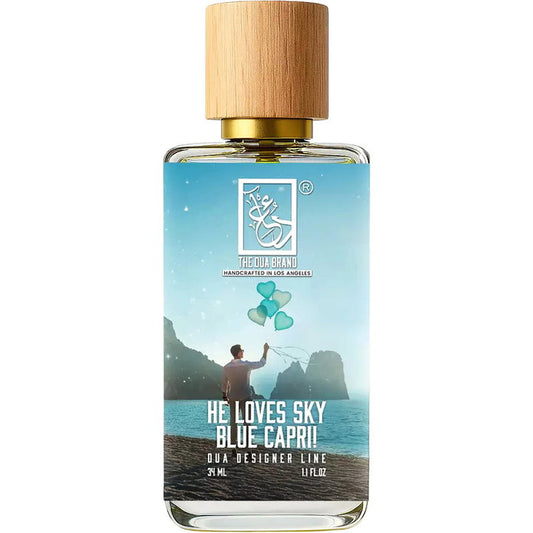 The Dua Brand He Loves Sky Blue Capri! fragrance bottle