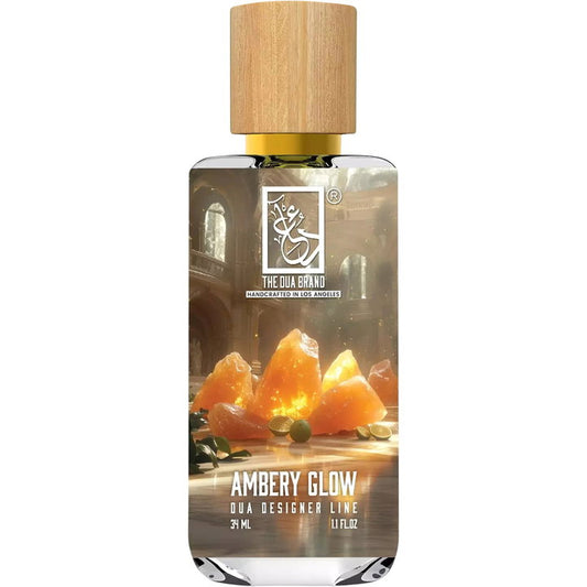 The Dua Brand Ambery Glow fragrance bottle