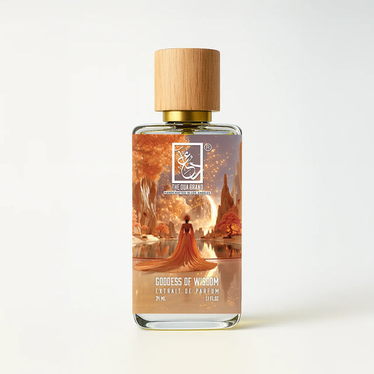 The Dua Brand Goddess of Wisdom fragrance bottle