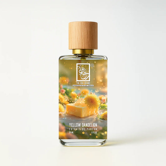The Dua Brand Yellow Dandelion fragrance bottle