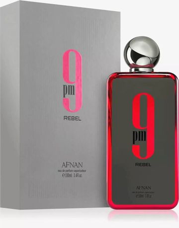 Afnan 9 Pm Rebel EDP fragrance bottle