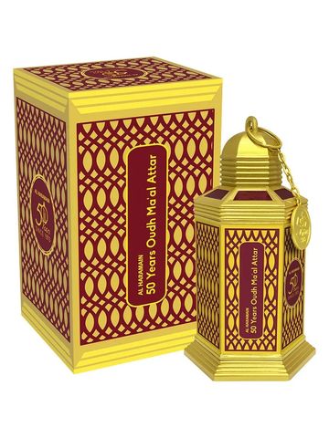 Al Haramain Perfumes 50 Years Oudh Ma’al Attar fragrance bottle