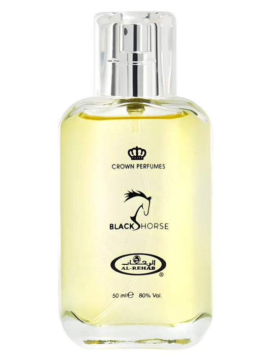 Al Rehab Black Horse fragrance bottle