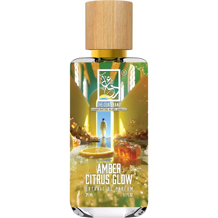 The Dua Brand Amber Citrus Glow fragrance bottle