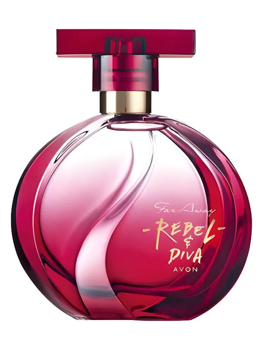 Avon Far Away Rebel & Diva fragrance bottle