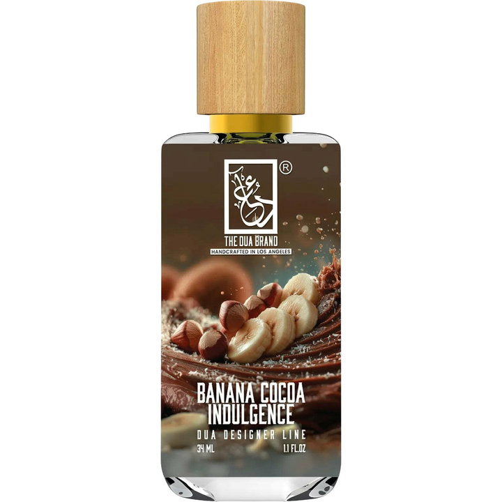 The Dua Brand Banana Cocoa Indulgence fragrance bottle