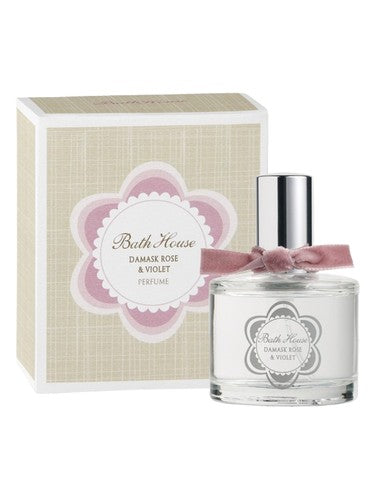 Bath House Damask Rose & Violet fragrance bottle