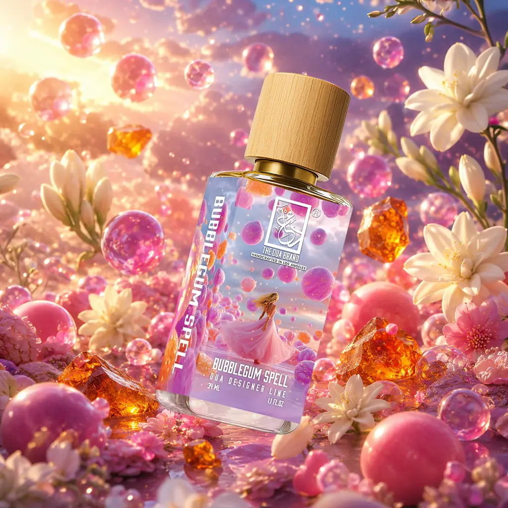 The Dua Brand Bubblegum Spell fragrance bottle