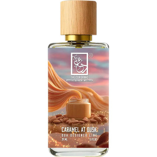 The Dua Brand Caramel at Dusk fragrance bottle