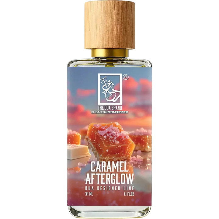 The Dua Brand Caramel Afterglow fragrance bottle