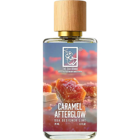 The Dua Brand Caramel Afterglow fragrance bottle