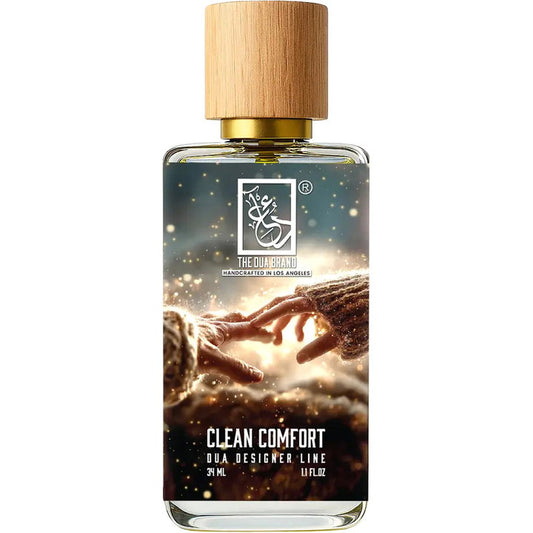 The Dua Brand Clean Comfort fragrance bottle