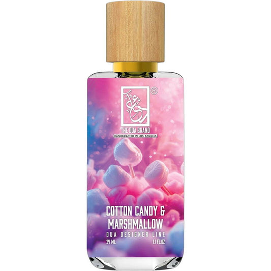 The Dua Brand Cotton Candy & Marshmallow fragrance bottle
