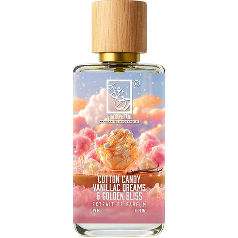 The Dua Brand Cotton Candy Vanillac Dreams & Golden Bliss fragrance bottle