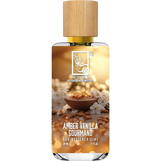 The Dua Brand Amber Vanilla Gourmand fragrance bottle