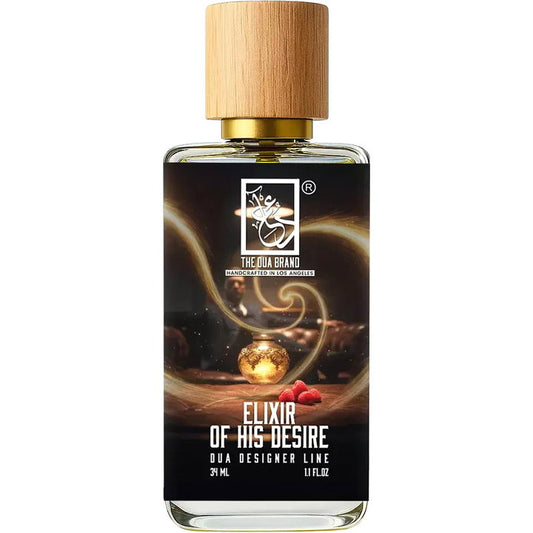The Dua Brand Elixir of His Desire fragrance bottle
