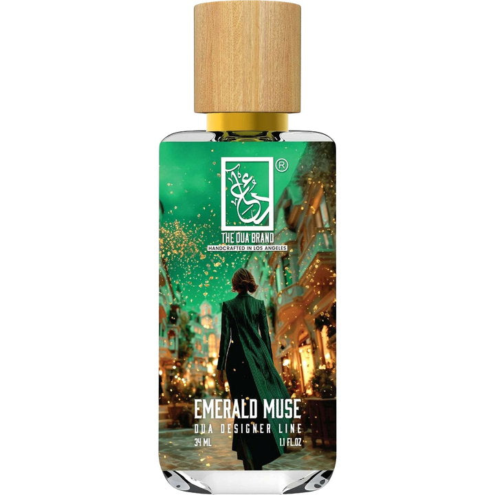 The Dua Brand Emerald Muse fragrance bottle