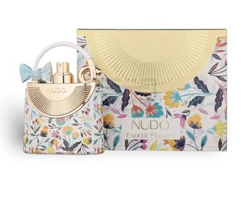 Fragrance World Nudo Exotic Flowers EDP fragrance bottle