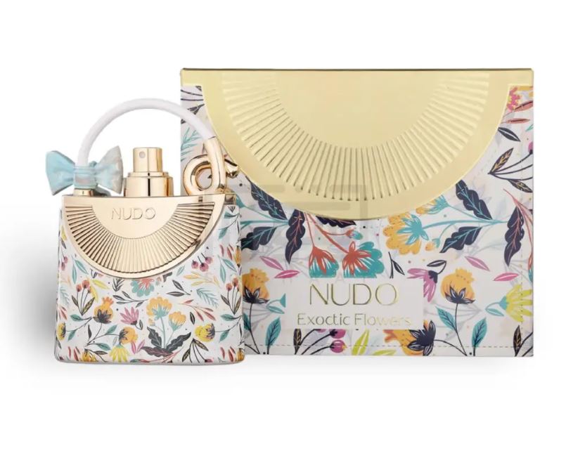 Fragrance World Nudo Exotic Flowers EDP fragrance bottle