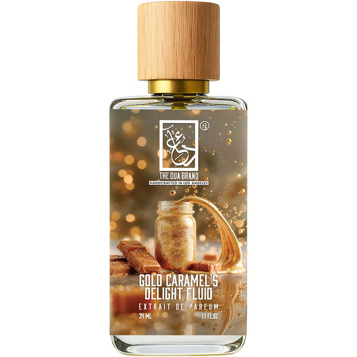 The Dua Brand Gold Caramel's Delight Fluid fragrance bottle