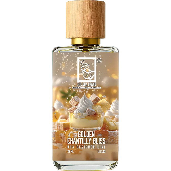 The Dua Brand Golden Chantilly Bliss fragrance bottle