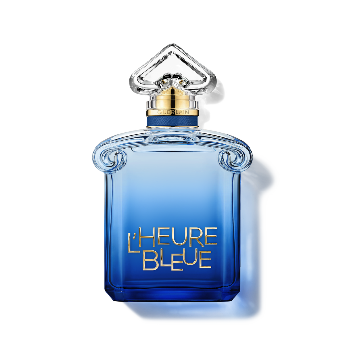 Guerlain L'Heure Bleue 2026 blue gradient inverted-heart bottle