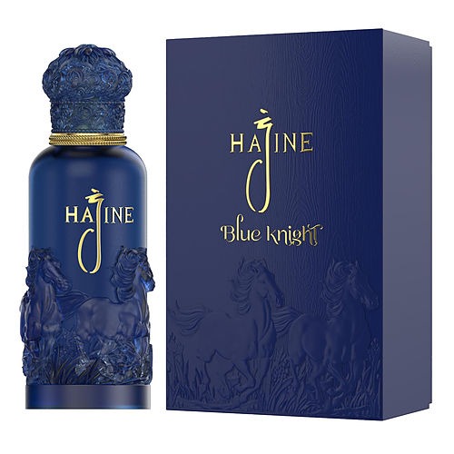 Hajine Blue Knight EDP fragrance bottle