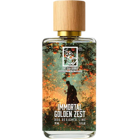 The Dua Brand Immortal Golden Zest fragrance bottle