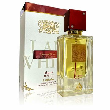 Lattafa Ana Abiyedh Rouge EDP fragrance bottle