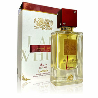 Lattafa Ana Abiyedh Rouge EDP fragrance bottle