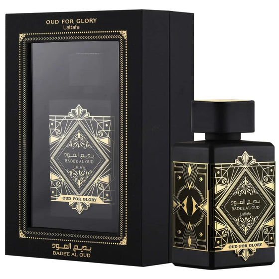 Lattafa Badee Al Oud For Glory EDP fragrance bottle
