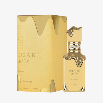 Lattafa Eclaire Banoffi EDP fragrance bottle