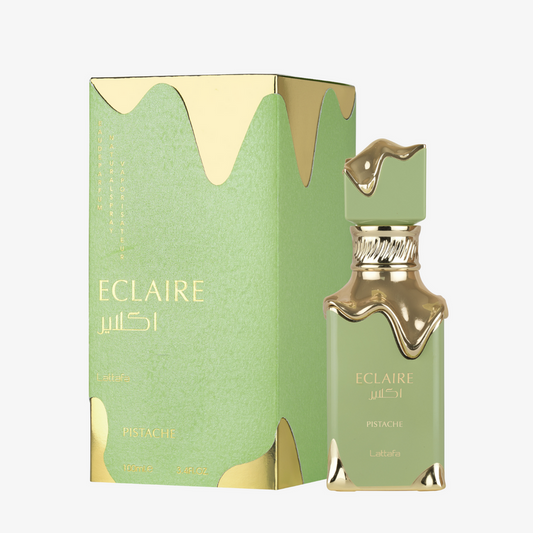 Lattafa Eclaire Pistache EDP fragrance bottle