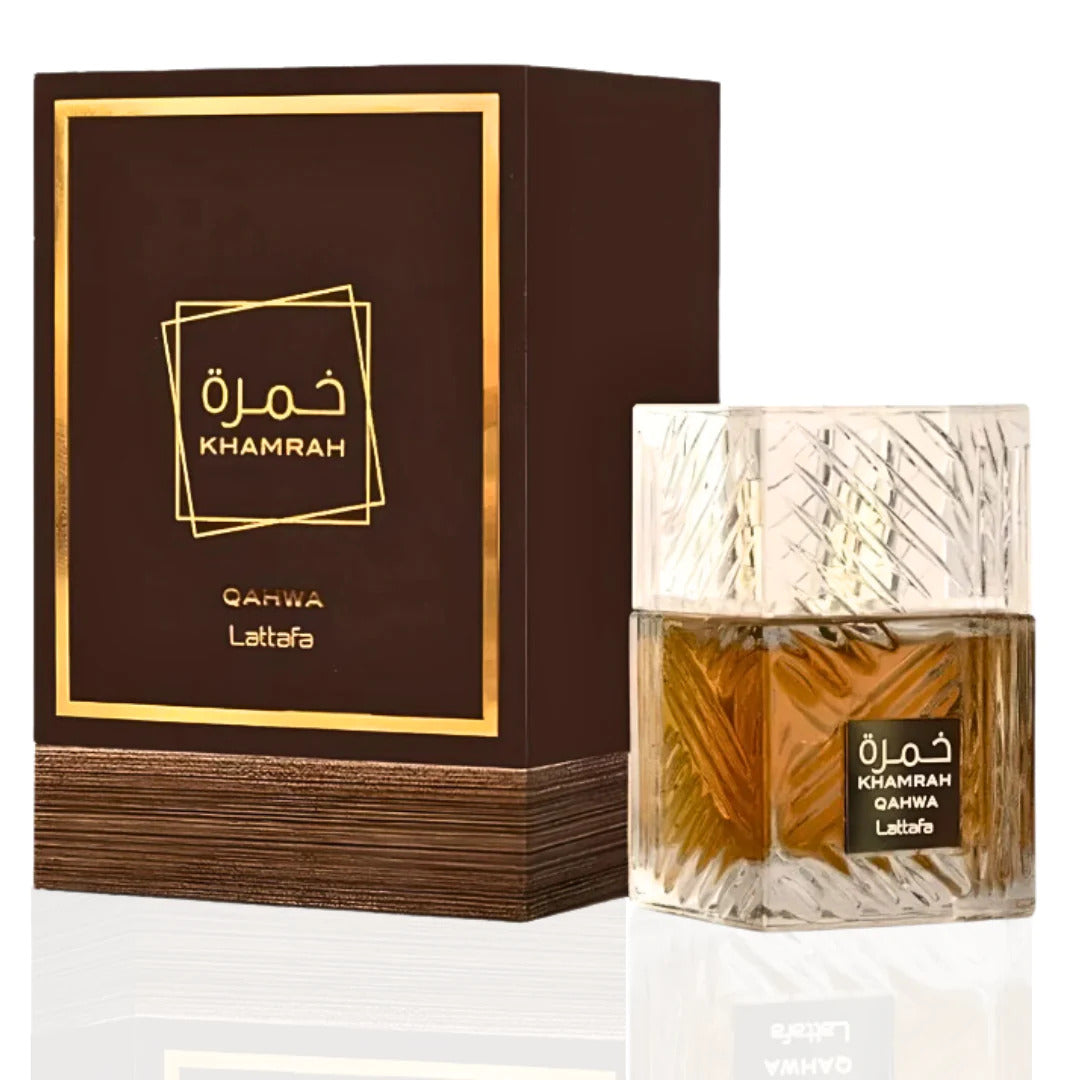 Lattafa Khamrah Qahwa EDP fragrance bottle