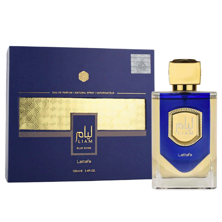 Lattafa Liam Blue Shine EDP fragrance bottle