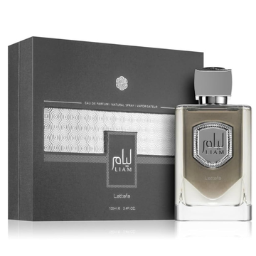 Lattafa Liam Grey EDP fragrance bottle