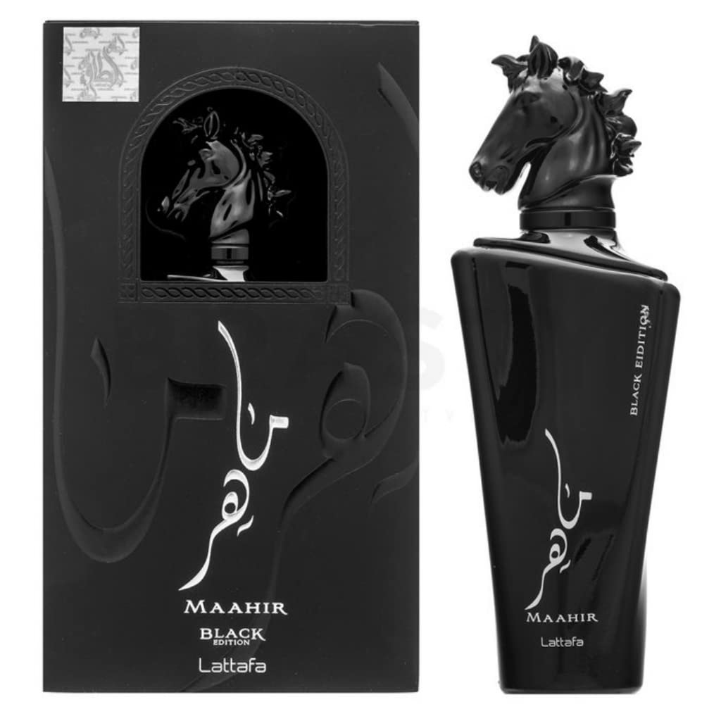 Lattafa Maahir Black Edition EDP fragrance bottle