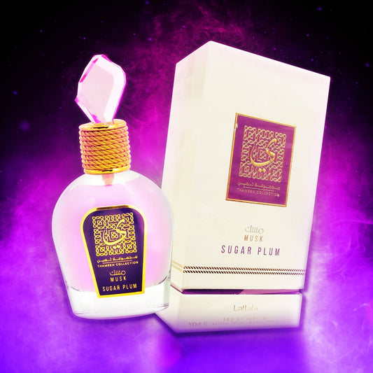 Lattafa Musk Sugar Plum EDP fragrance bottle