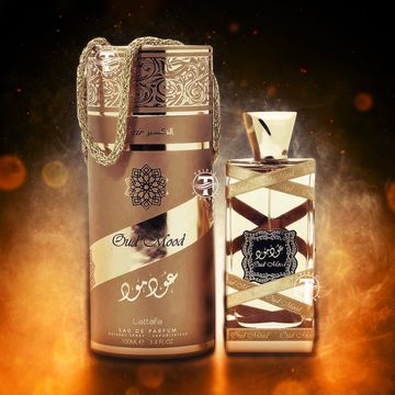 Lattafa Oud Mood Elixir EDP fragrance bottle