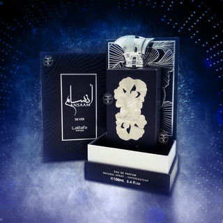 Lattafa Pride Ansaam Silver EDP fragrance bottle