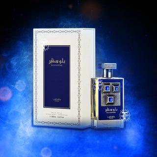 Lattafa Pride Blue Sapphire EDP fragrance bottle