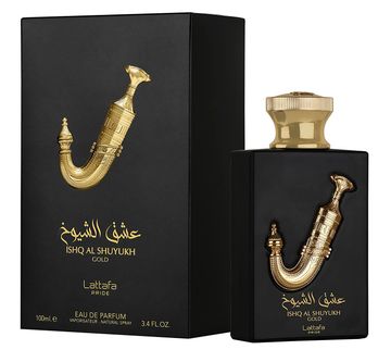 Lattafa Pride Ishq Al Shuyukh Gold EDP fragrance bottle