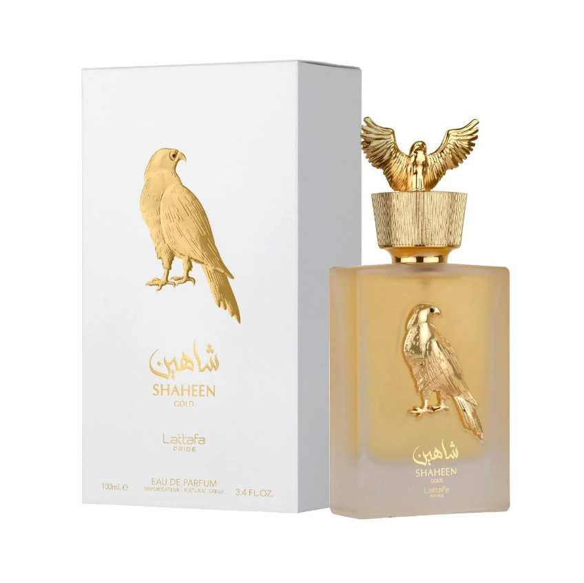 Lattafa Pride Shaheen Gold EDP fragrance bottle
