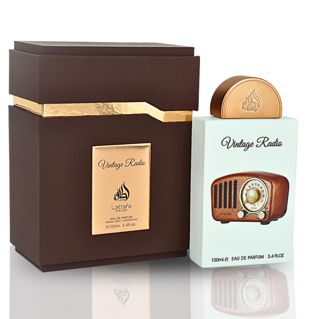 Lattafa Pride Vintage Radio EDP fragrance bottle
