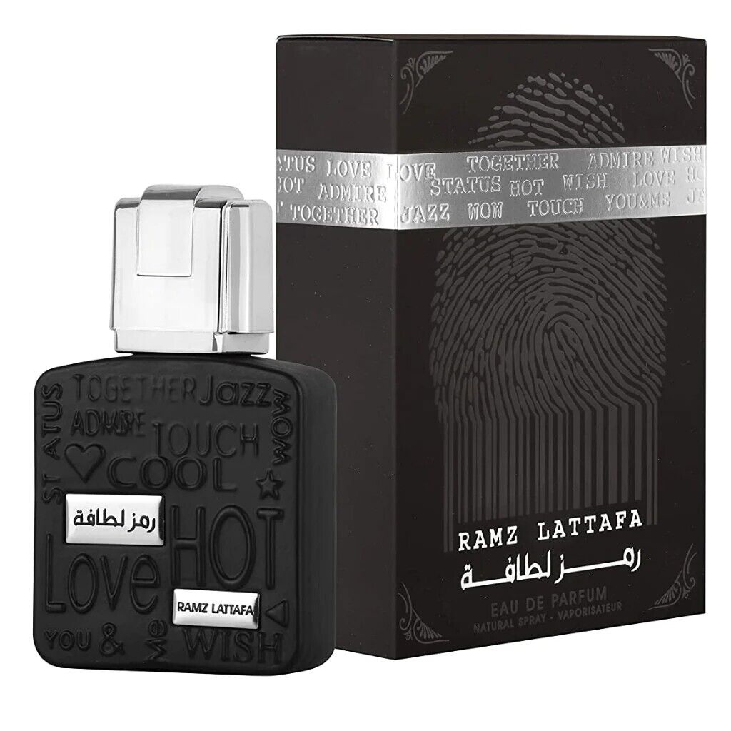Lattafa Ramz Lattafa Silver EDP fragrance bottle
