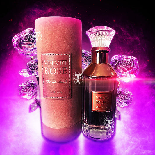 Lattafa Velvet Rose EDP fragrance bottle
