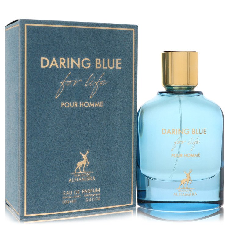 Maison Alhambra Daring Blue For Life EDP fragrance bottle